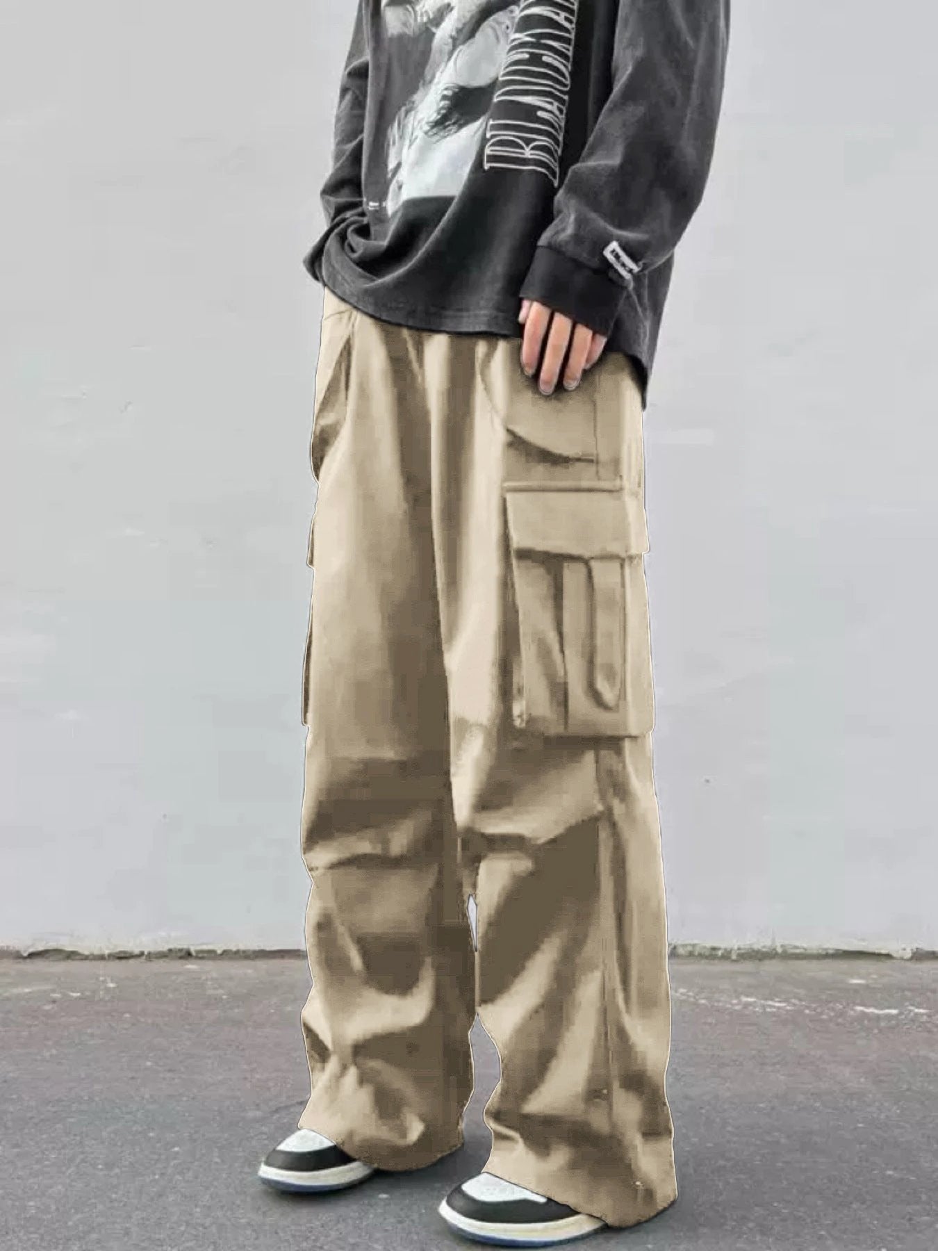 Men's Wide-leg Parachute Pants by GJG Denim