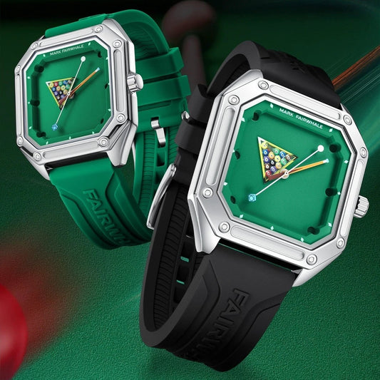 Men's Creative Quartz Wristwatch Personalized With A Billiards-themed Dial by GJG Denim