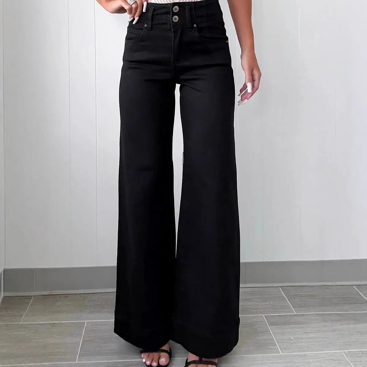 Solid-color Jeans Women's European And American Style Casual Versatile by GJG Denim