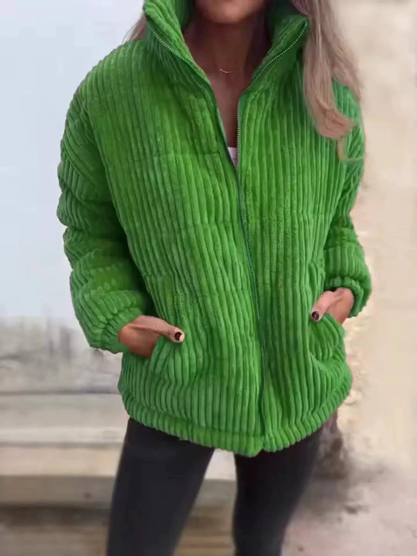 Full Size Zip Up Turtleneck Long Sleeve Winter Coat Plus Size by Lady Ros
