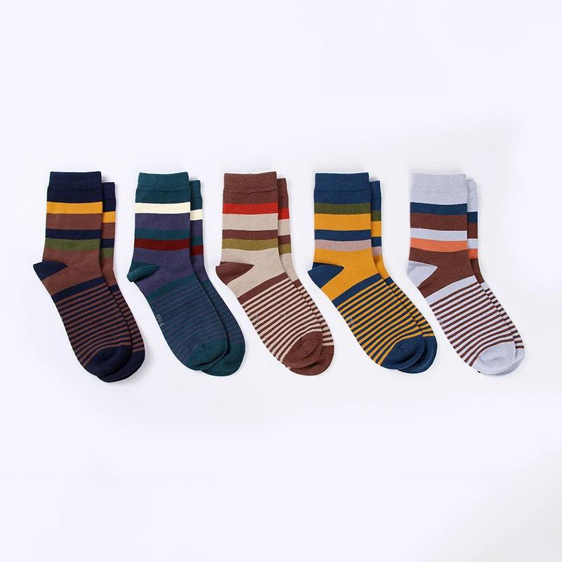 Men's Cotton Colorful Stripes Socks by GJG Denim