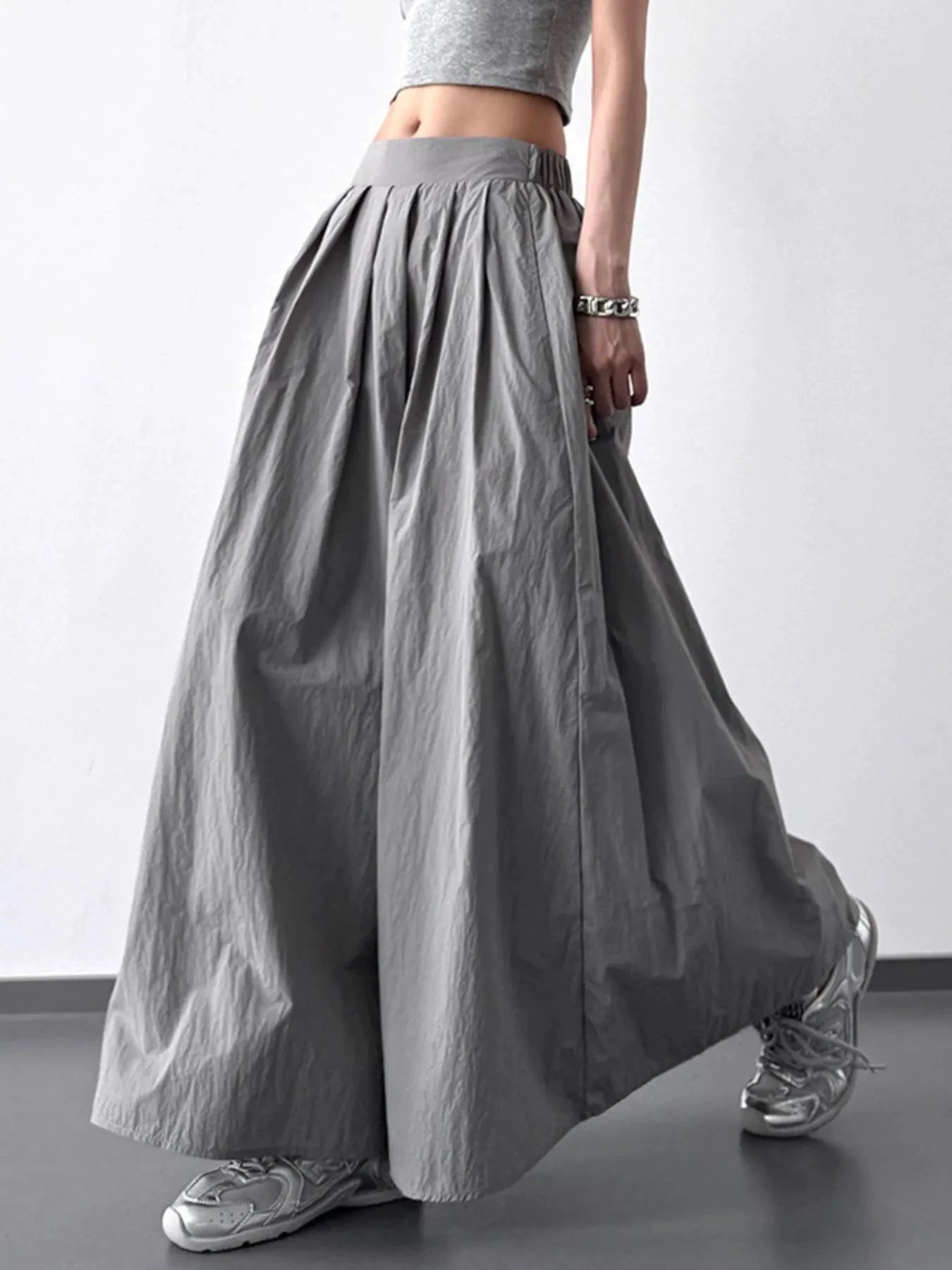 Pleated Linen Maxi Skirt by Lady Ros