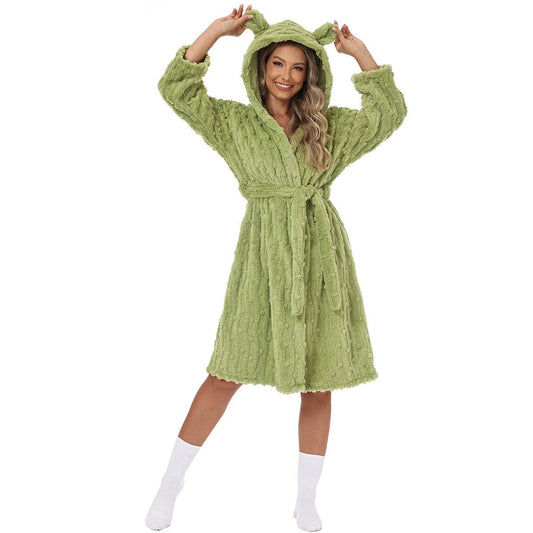 Bathrobe Night-robe Love Flannel Sweet Cute by GJG Denim