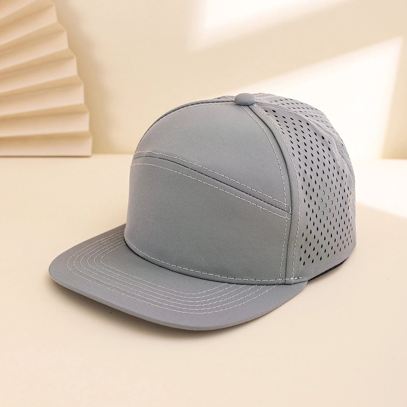 Men's Solid-color, Patchwork Mesh Baseball Cap by GJG Denim