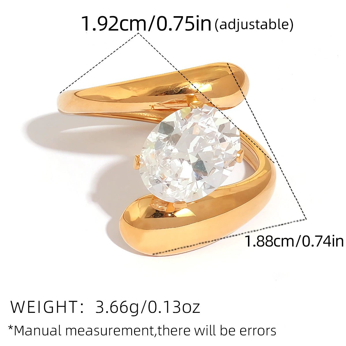 Retro Titanium Steel Ring Niche High-End Square Zircon Stainless Steel Jewelry Cross-Border Hot-Selling by GJG Denim