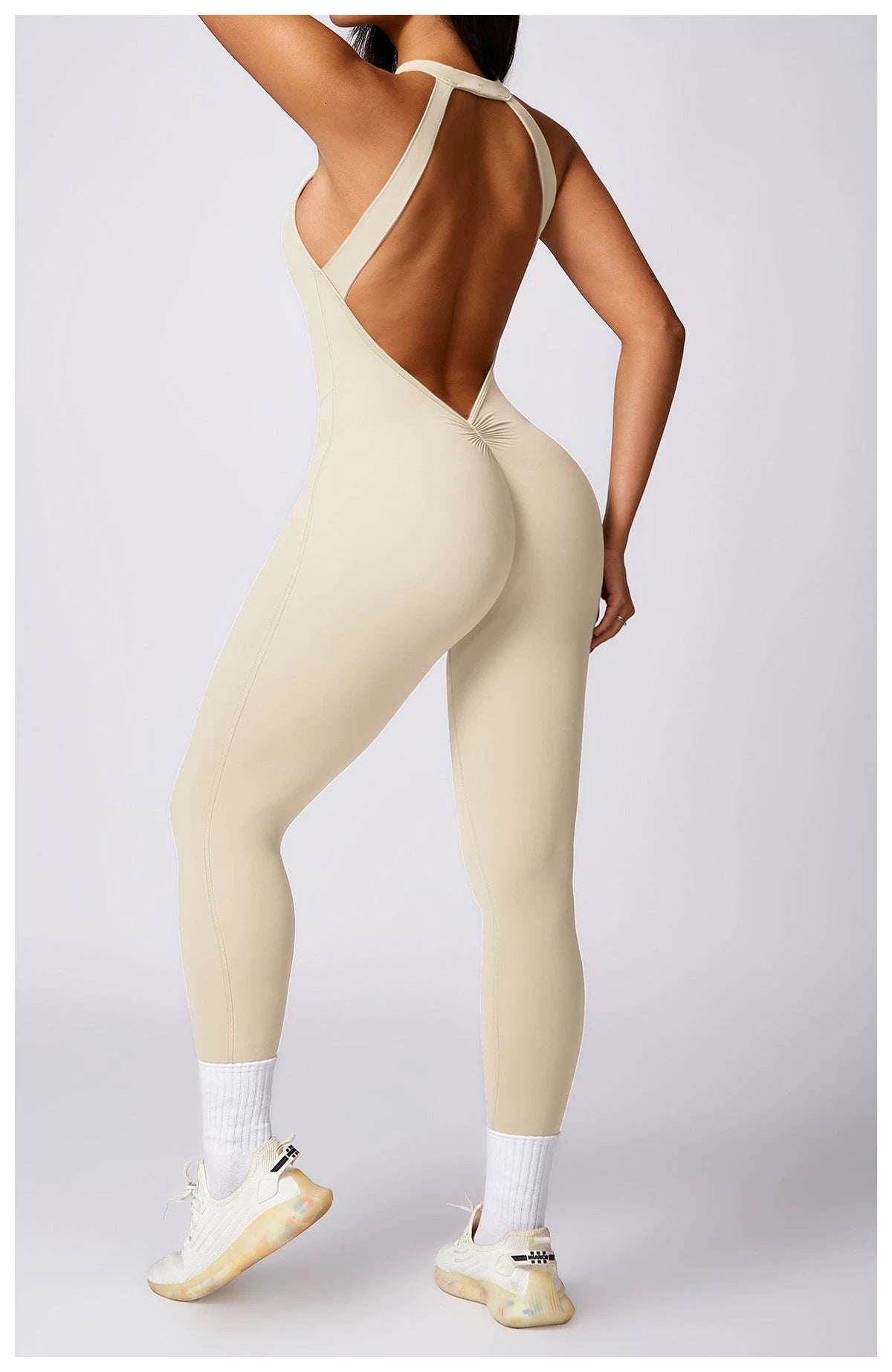 Beauty Back Yoga Jumpsuit Women's Outdoor Running Tight Sports Quick-drying Workout Clothes by GJG Denim