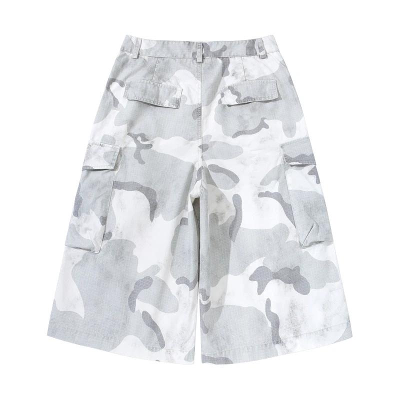 Retro Heavyweight Camouflage Loose-fit Shorts by GJG Denim