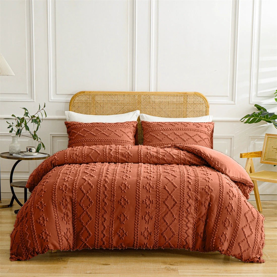 Bohemian Quilt Cover Soft Double Bed Three-piece Set by GJG Denim
