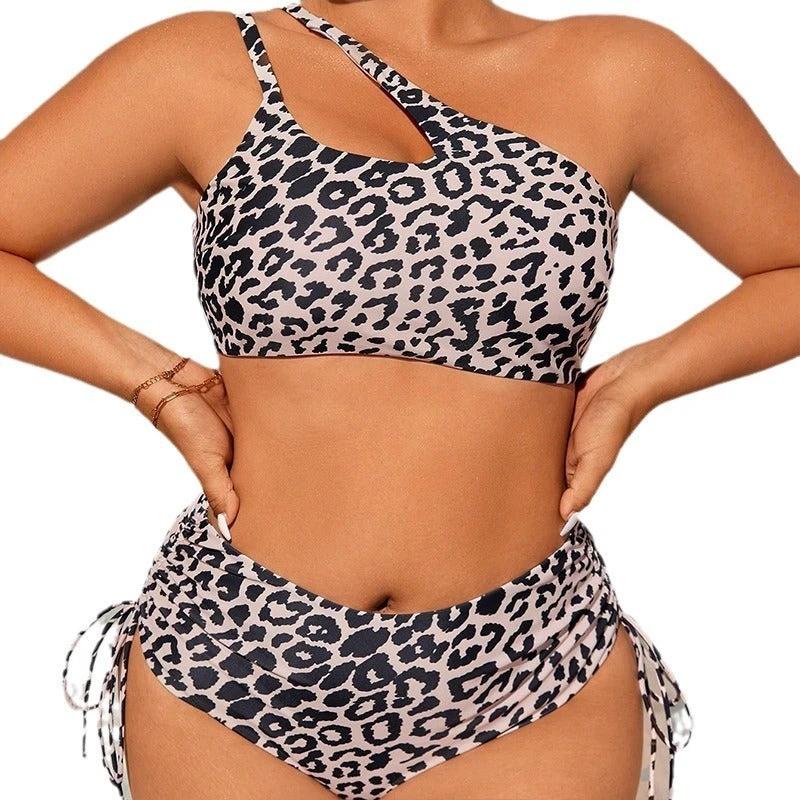 Swimsuit Leopard Print Fashion Plus Size Bikini Swimsuit by GJG Denim