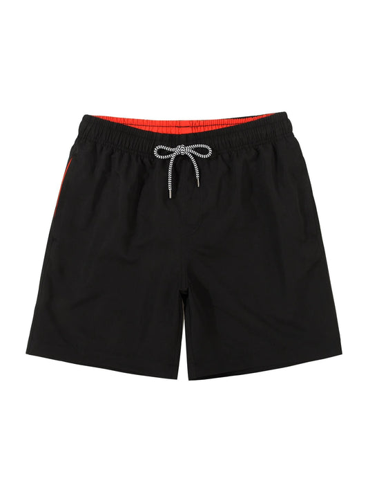 Solid Color Lined Men's Swim Trunks Relaxed Fit And Quick Drying by GJG Denim