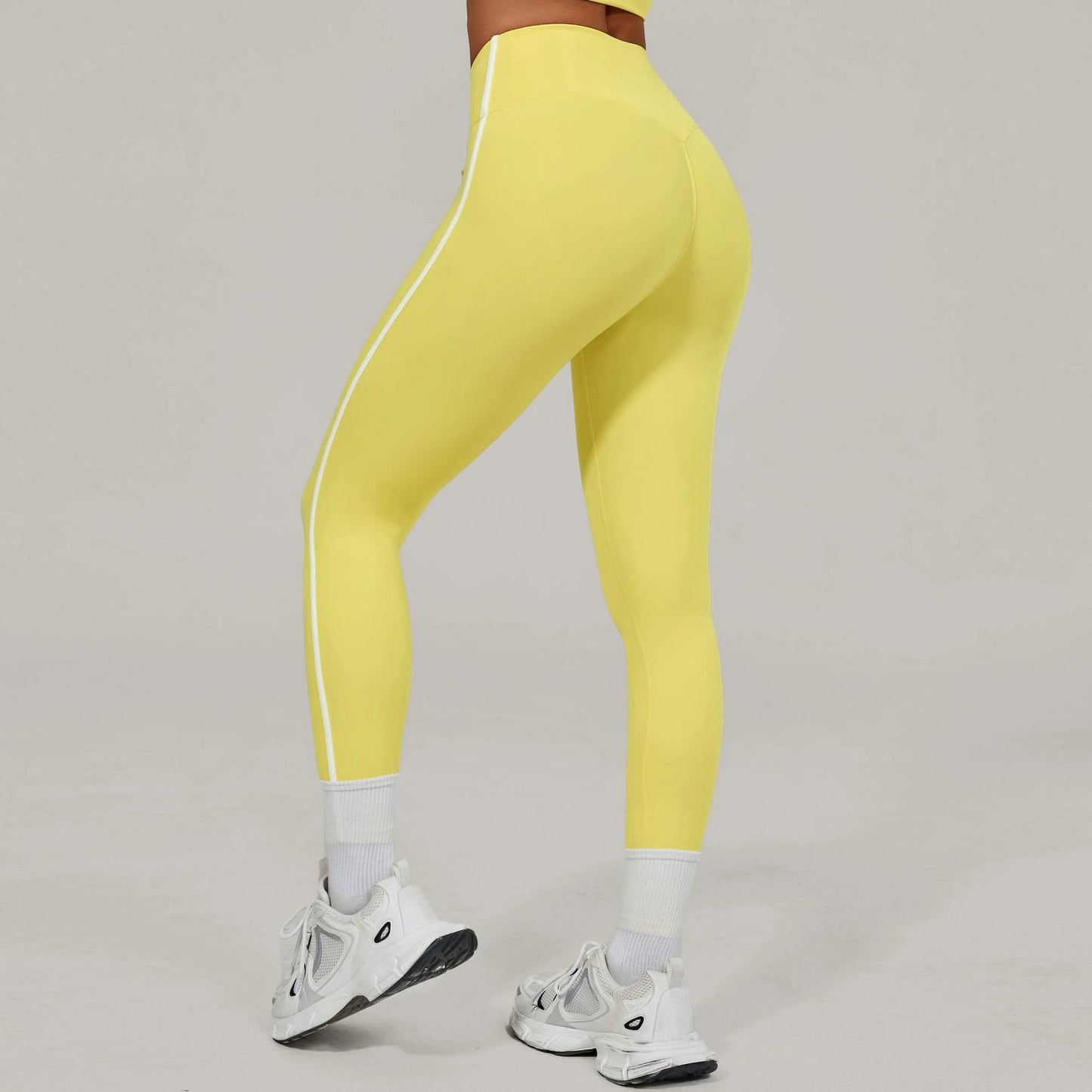 European And American-style High-waisted Yoga Pants With Invisible Pleats by GJG Denim