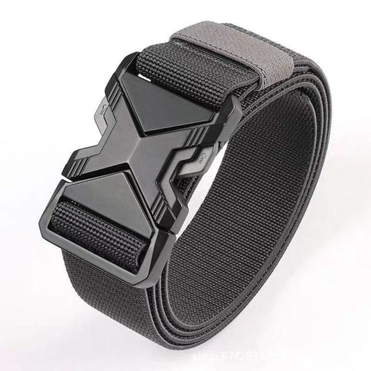 Men's Toothless Automatic Woven Buckle Belt by GJG Denim