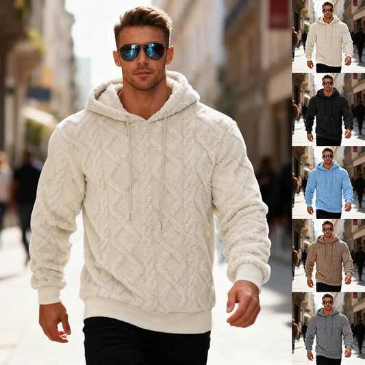 Men's Casual Heavy Double-sided Loose Pullover Hoodie by GJG Denim
