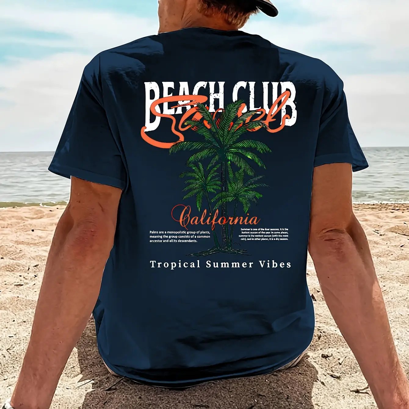 Beach Club Pattern Printed Men's T-shirt by GJG Denim