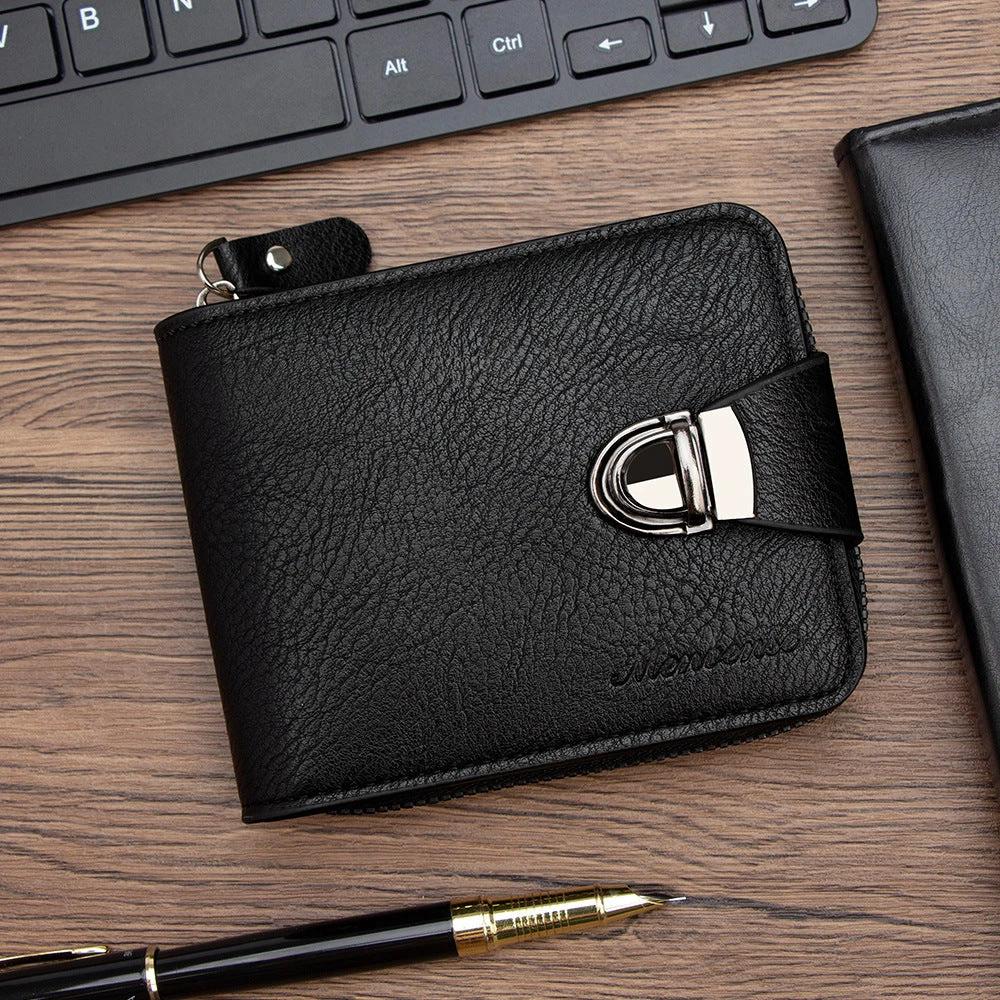 Multifunctional Multiple Card Slots Zipper Wallet For Men by GJG Denim