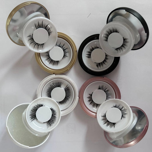White Clip Magnet False Eyelashes Glue-free Two Pairs by GJG Denim