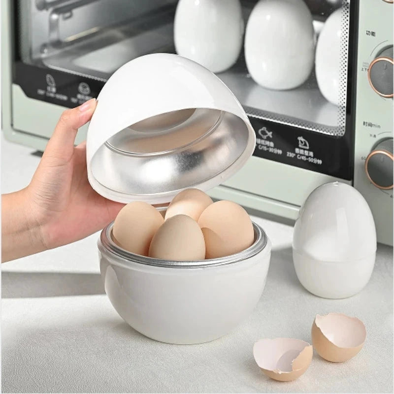 Capacity For 4 Eggs Microwave Egg Steamer Boiler Cooker Easy Quick 5 Minutes Hard Or Soft Boiled Kitchen Cooking Tools Kitchen Gadgets by GJG Denim
