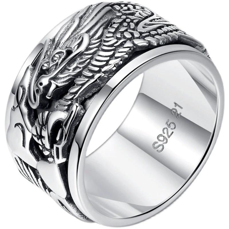 Men's Rotating Dragon Ring by GJG Denim