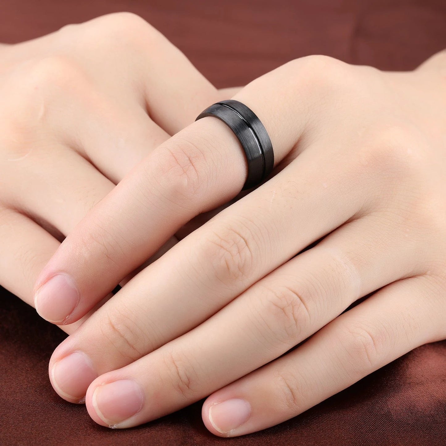 Black Titanium Steel Ring For Men by GJG Denim