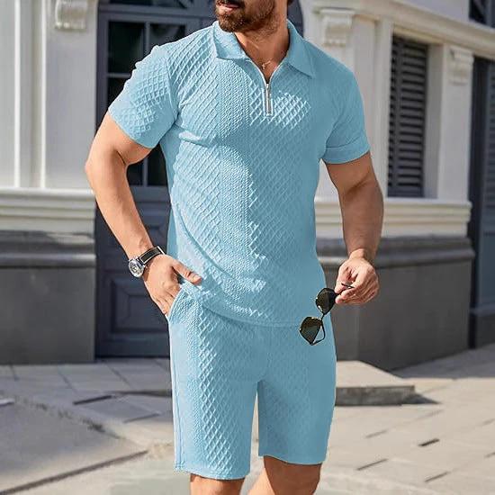 Fashion Personality Men's Shorts Casual Two-piece Suit by GJG Denim