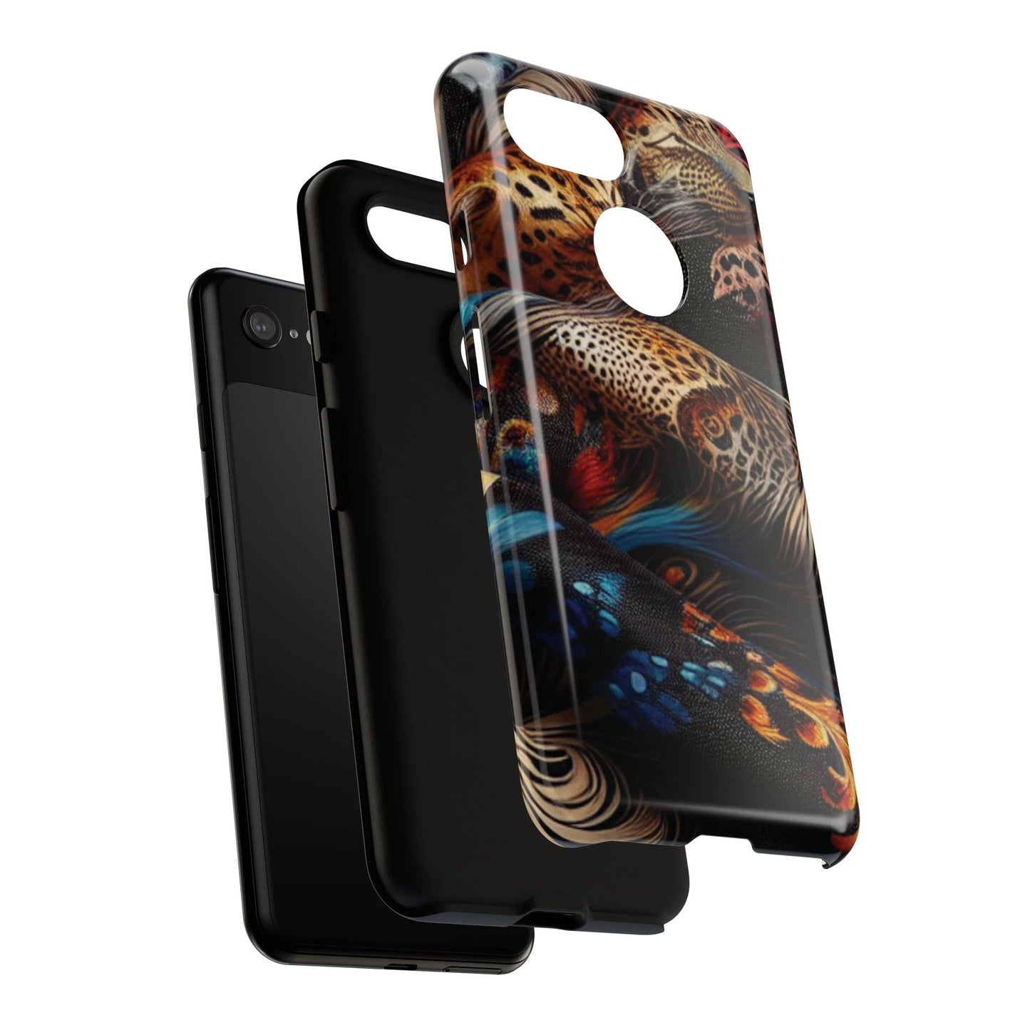Stylish Tough Phone Case with Elegant Black and Gold Design by Printify
