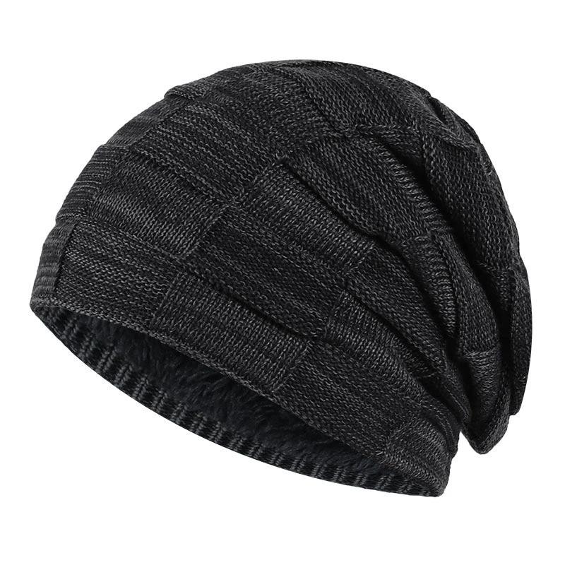 Fashion Plus Velvet Thick Knitted Warm Hat For Men by GJG Denim