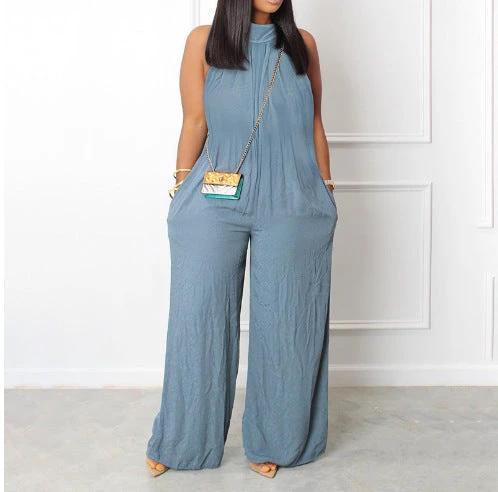 Wide-leg Sleeveless Jumpsuit by GJG Denim