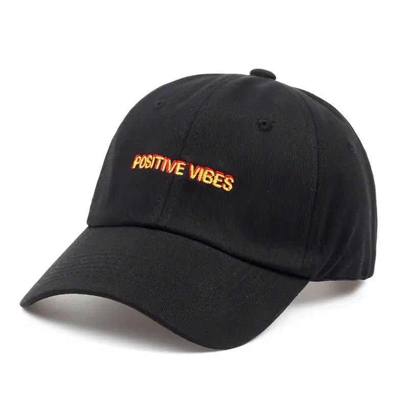 Men's "Positive Vibes" Cotton Embroidered Baseball Cap For Men by GJG Denim