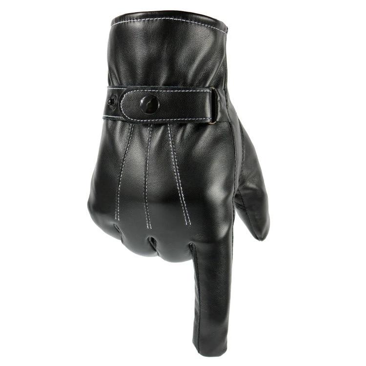 PU Leather Touch Screen Gloves For Men by GJG Denim