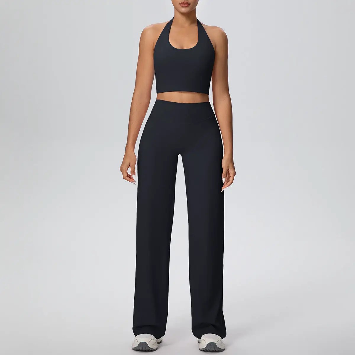 Women's Two-Piece Sports Running Fitness Outfit Set by GJG Denim