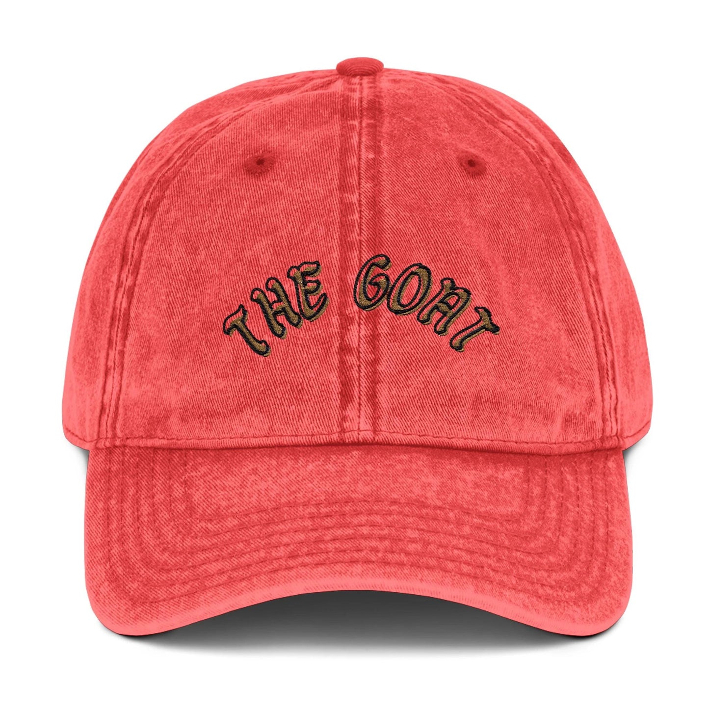 Vintage Embroidered Cap - 'The GOAT' Adjustable Hat by Printify