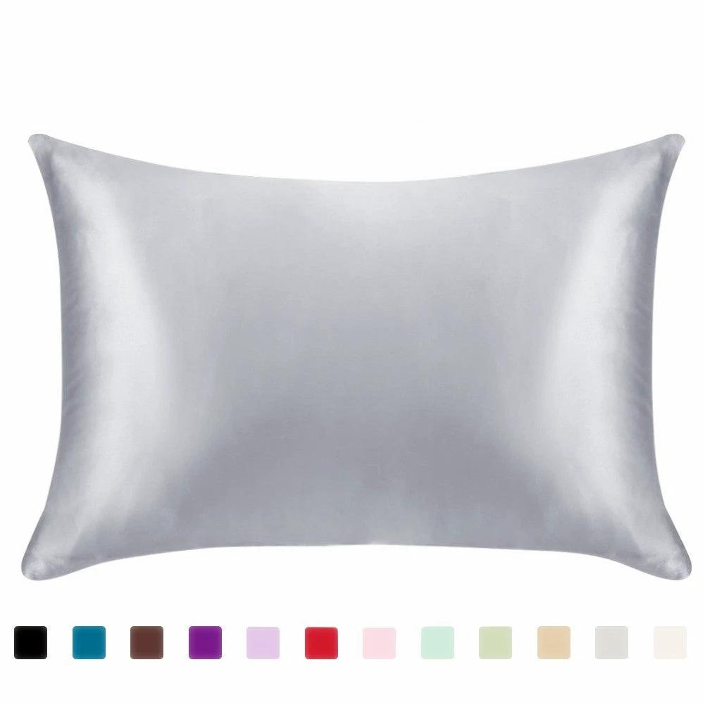 Pillowcase Satin Solid Color Simulation Silk Single Pillowcase Ice Silk Pillowcase by GJG Denim