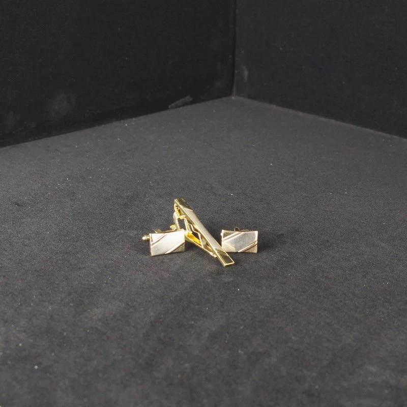 Men's Formal Business Cufflinks And Tie Clip Set by GJG Denim