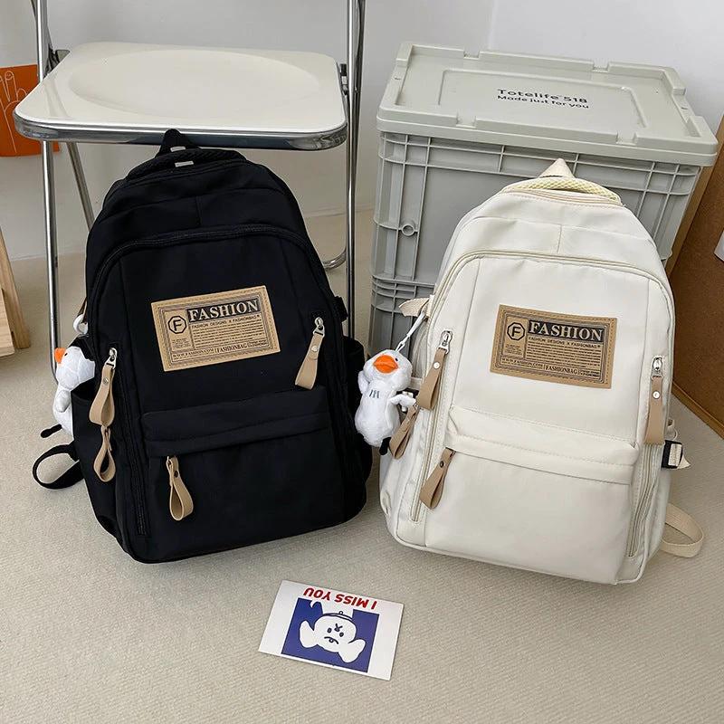 Men's Solid Multi-pocket Backpack Large Capacity by GJG Denim
