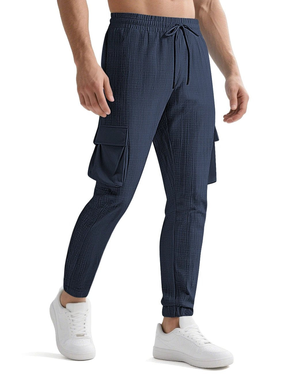 Fashion Sport Casual Trendy Drawstring Multi-pocket Pants For Men by GJG Denim