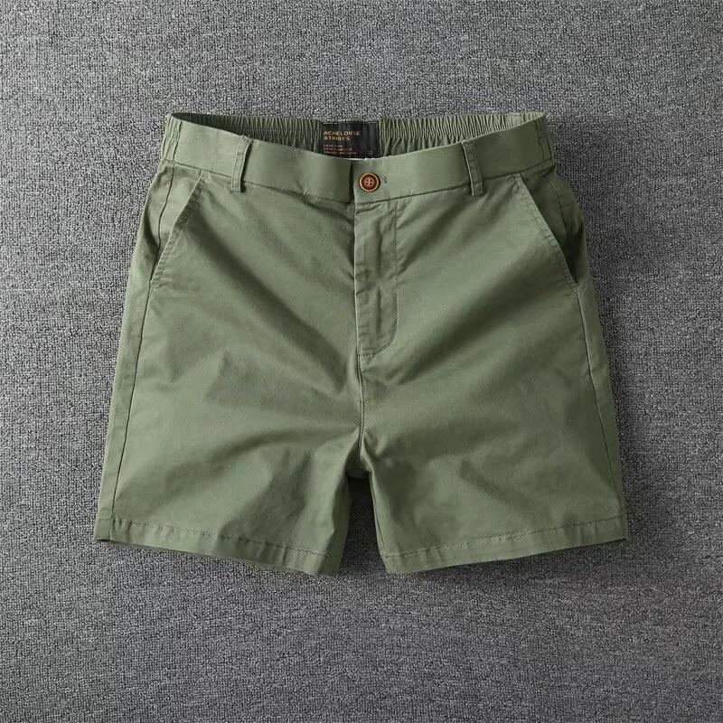 Men's Casual Slim Fit Straight Cargo Shorts by GJG Denim