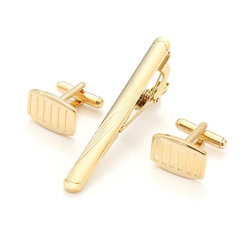 Men's Formal Business Cufflinks And Tie Clip Set by GJG Denim