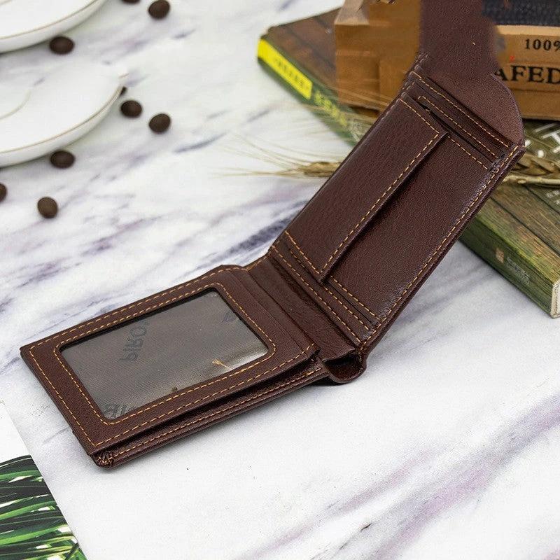 Short Horizontal Wallet Multifunctional PU Leather Wallet For Men by GJG Denim