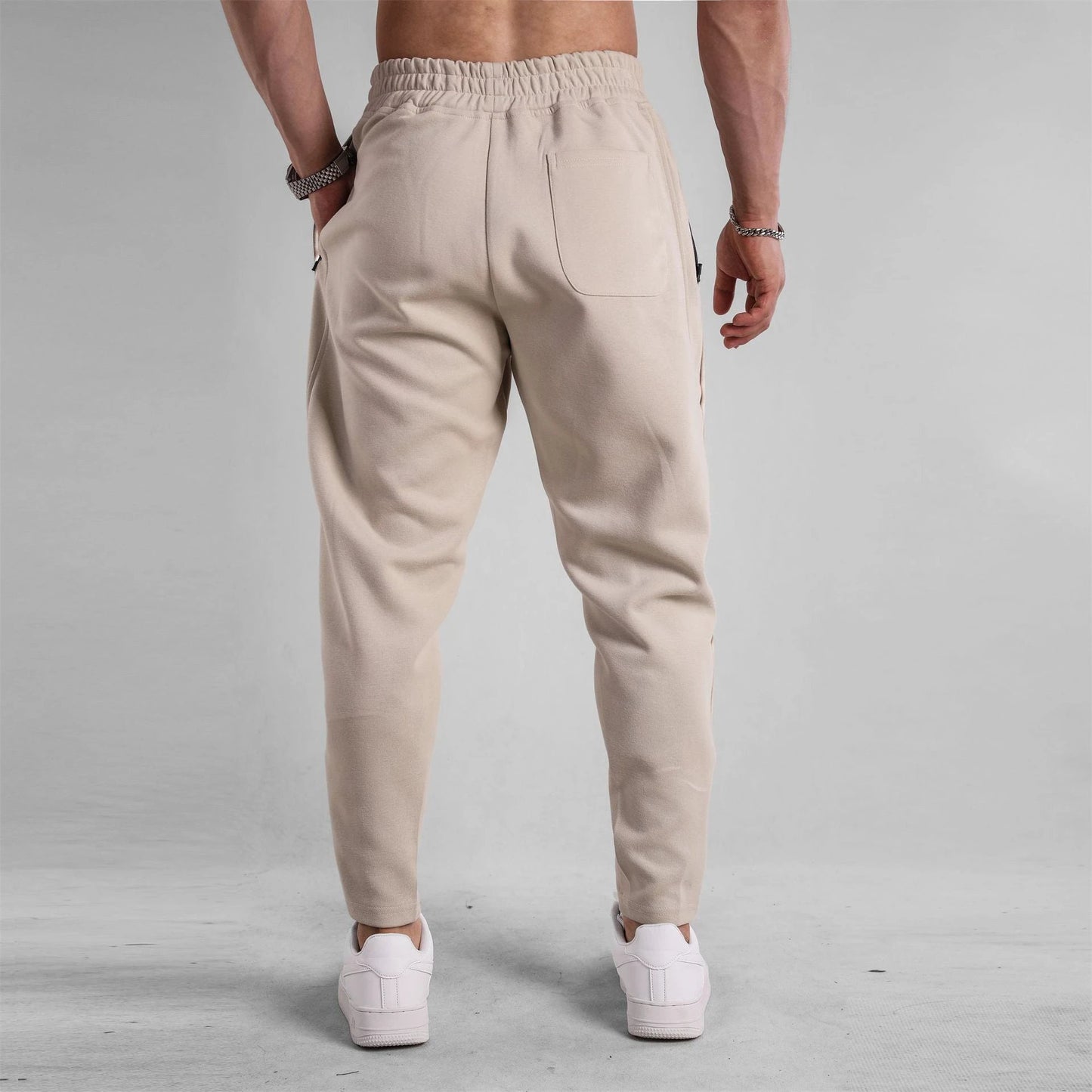 Men's Slim Fit Leg Opening Ankle Zipper Sweatpants by GJG Denim