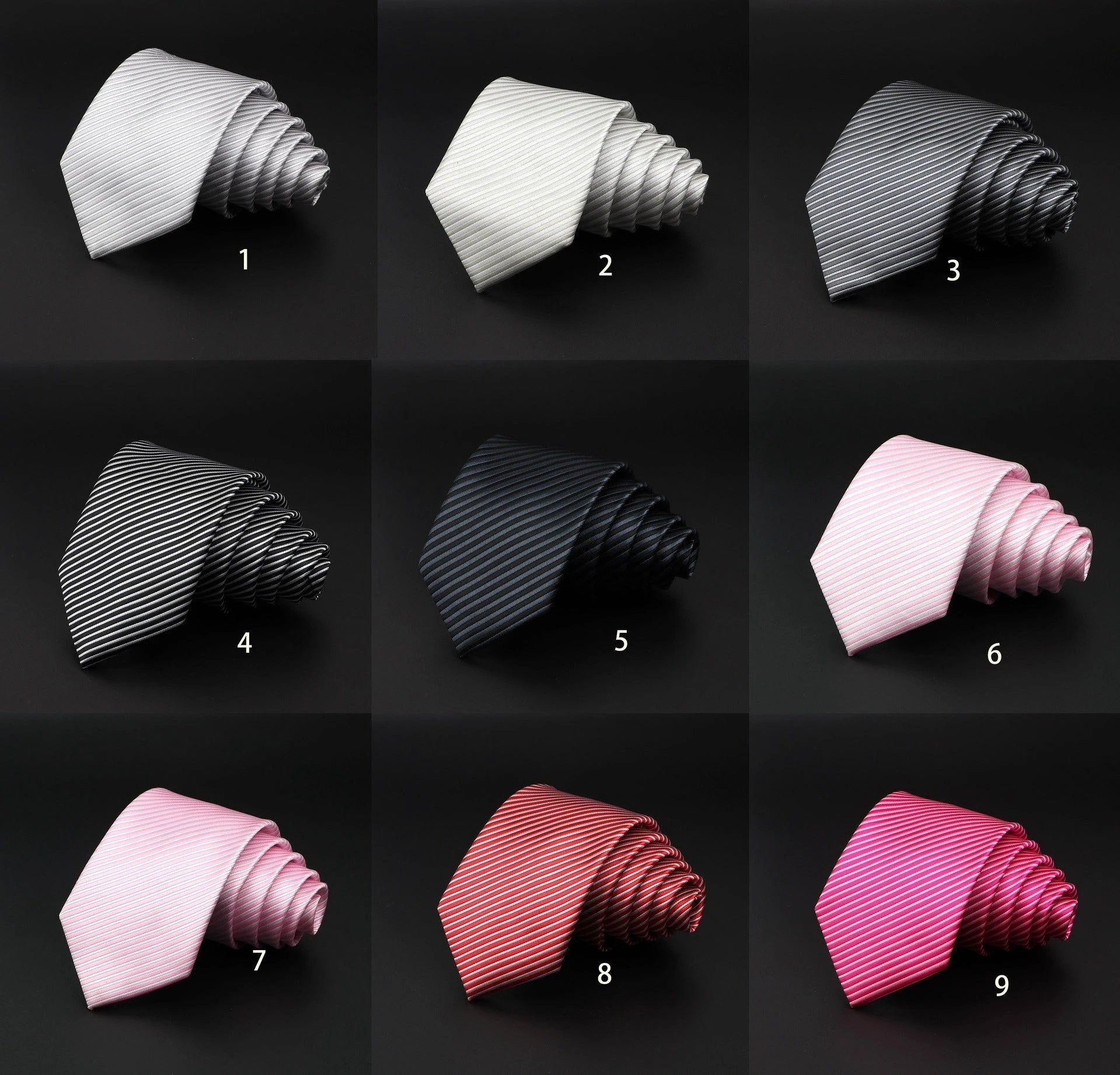 Men's Striped Polyester Fiber Ties by GJG Denim