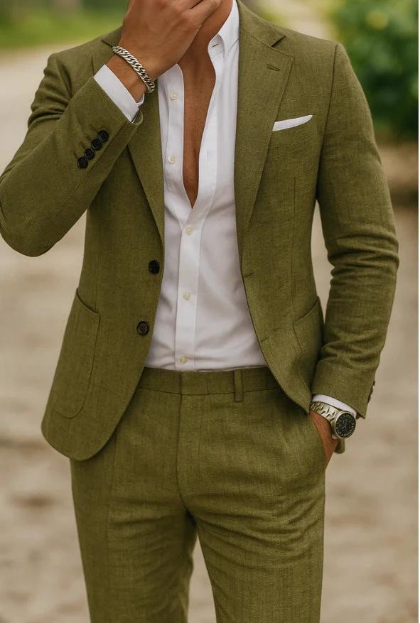 Men's Casual Two-piece Suit by GJG Denim