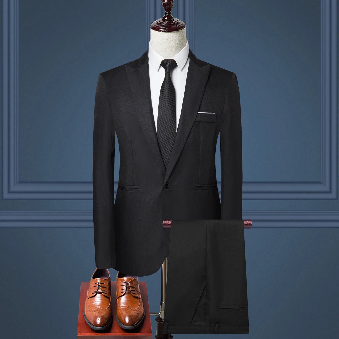 Solid Color Two-piece Leisure Suit For Men by GJG Denim