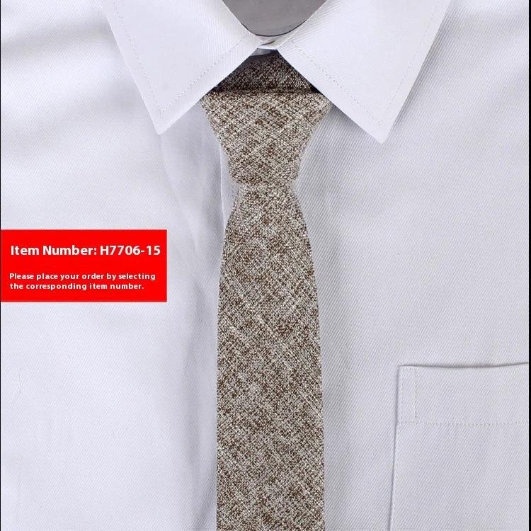 Solid Color Narrow Cotton Men's 6cm Tie by GJG Denim