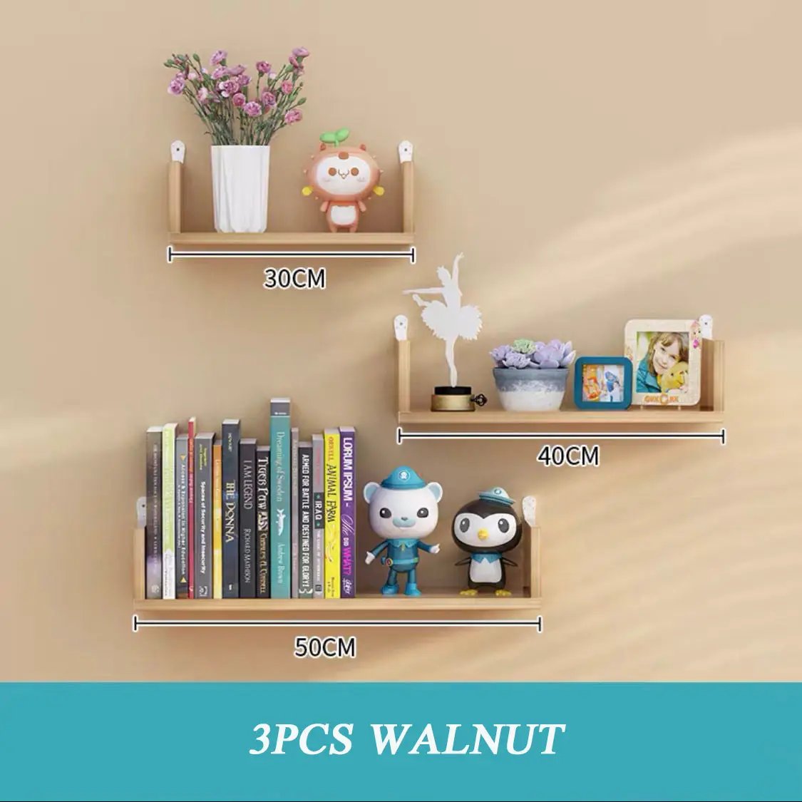 Wooden Wall Hanging Shelves Living Room Decor by GJG Denim