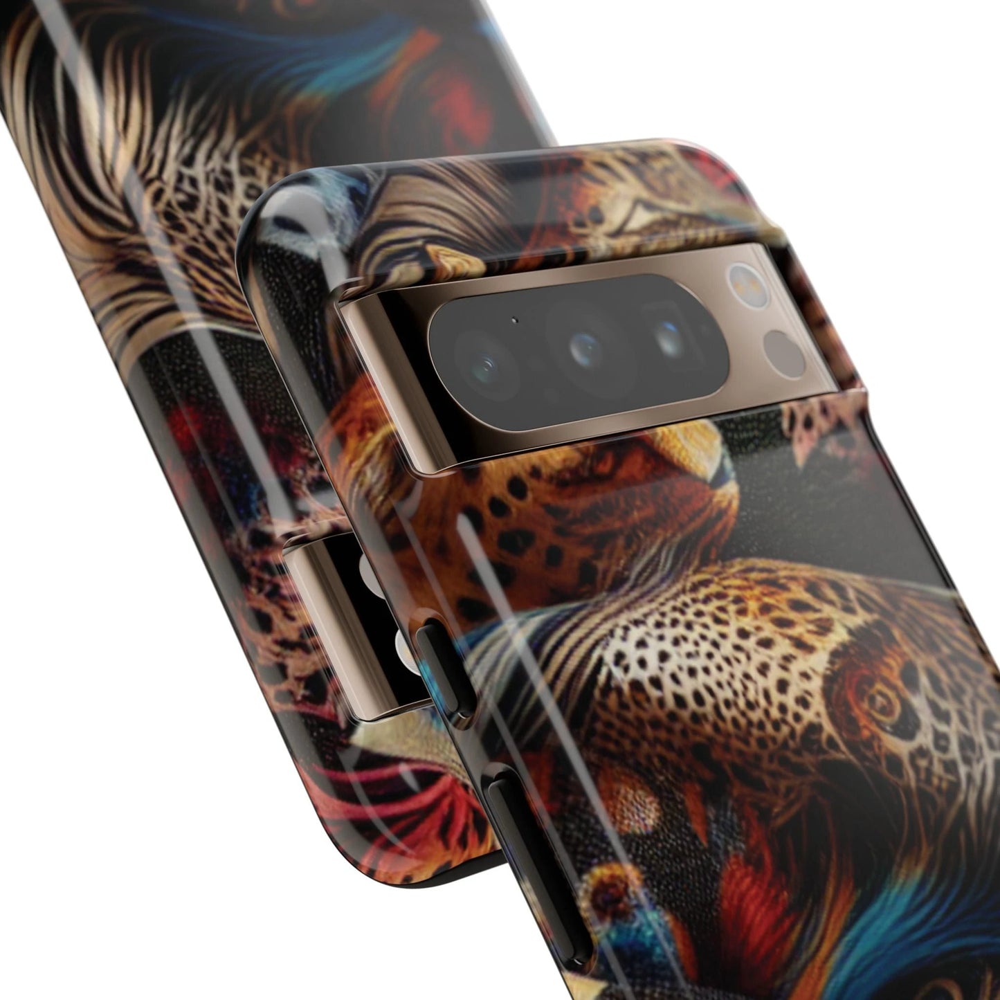 Stylish Tough Phone Case with Elegant Black and Gold Design by Printify