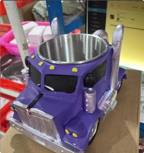 Durable Semi Truck Handcrafted Coffee Cup by GJG Denim