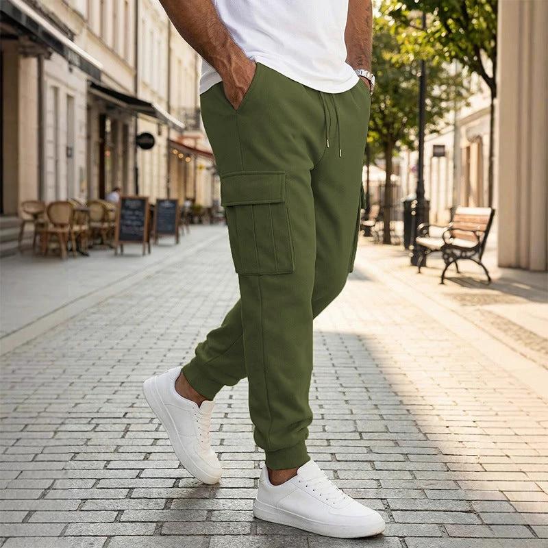 Men's Multiple Pockets And A Drawstring Casual Pants by GJG Denim
