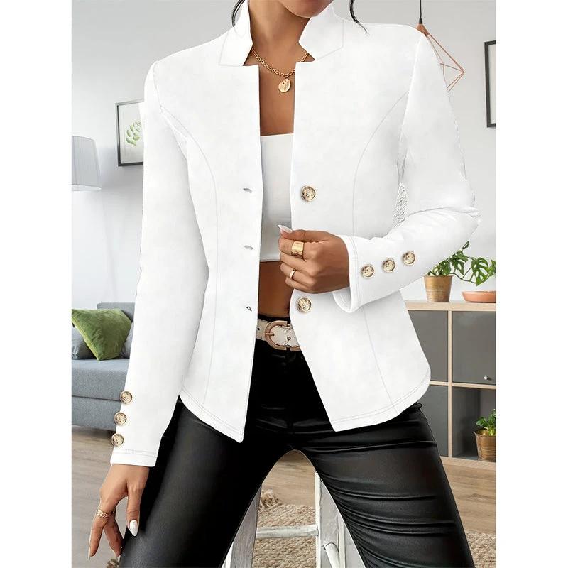 Women Casual Blazers Long Sleeve Business Outerwear Slim Fitting Single Breasted Jacket by GJG Denim