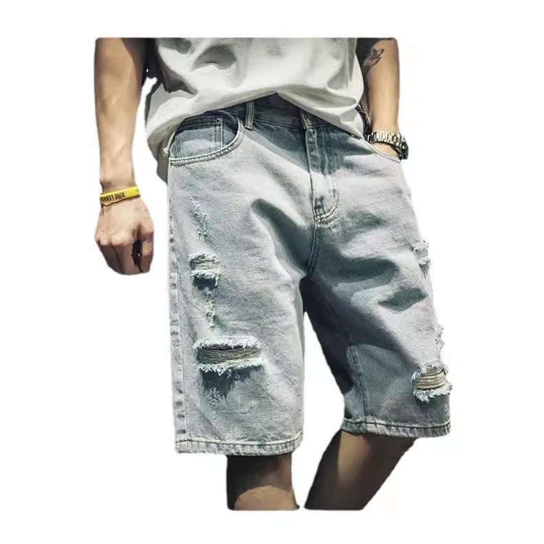 Men's Ripped Denim Shorts by GJG Denim