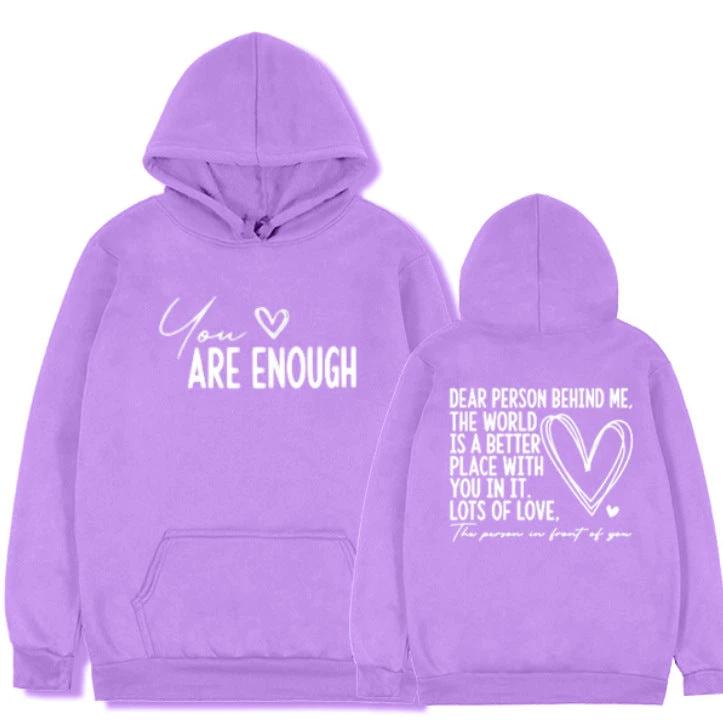 Men's "You Are Enough" Hoodies by GJG Denim